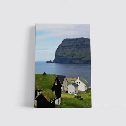 Faroe Islands Village Cliffside Ocean View