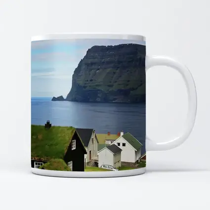 Faroe Islands Village Cliffside Ocean View