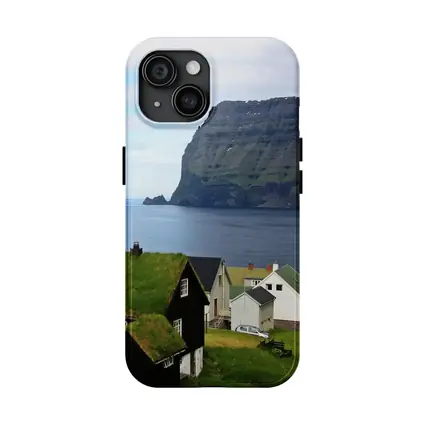 Faroe Islands Village Cliffside Ocean View