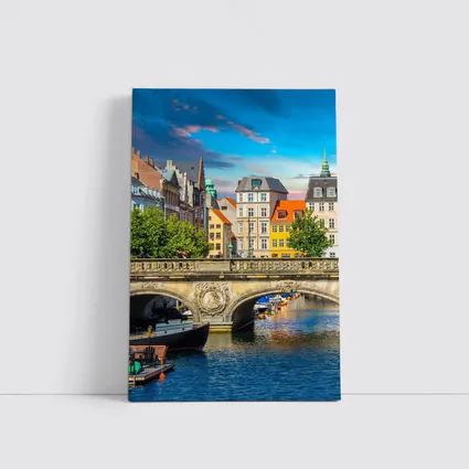 Copenhagen Canal Bridge Colorful Historic Buildings