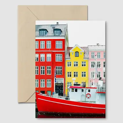 Nyhavn Copenhagen Colorful Canal Houses Red Boat