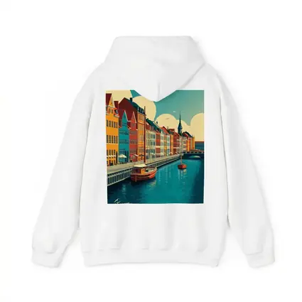 Copenhagen Nyhavn Canal Colorful Buildings Retro Art
