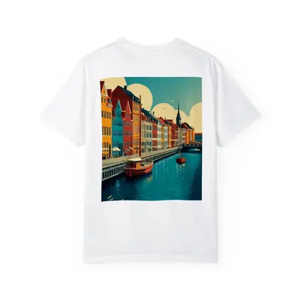 Copenhagen Nyhavn Canal Colorful Buildings Retro Art