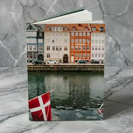 Nyhavn Canal Colorful Buildings Danish Flag