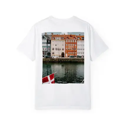 Nyhavn Canal Colorful Buildings Danish Flag