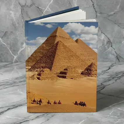 Pyramids of Giza Egypt Desert Camel Caravan