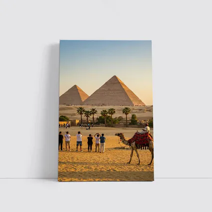 Pyramids of Giza Camels Desert Egypt