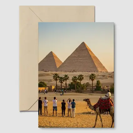 Pyramids of Giza Camels Desert Egypt