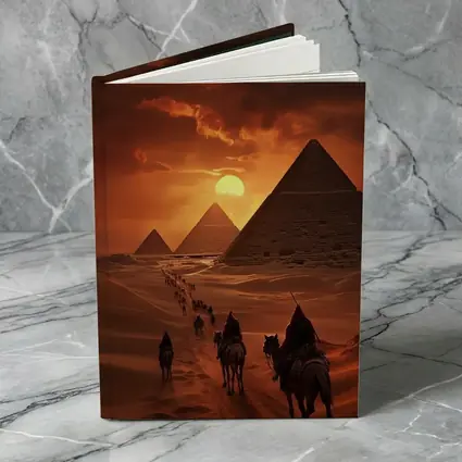 Camel Caravan Giza Pyramids Desert Sunset