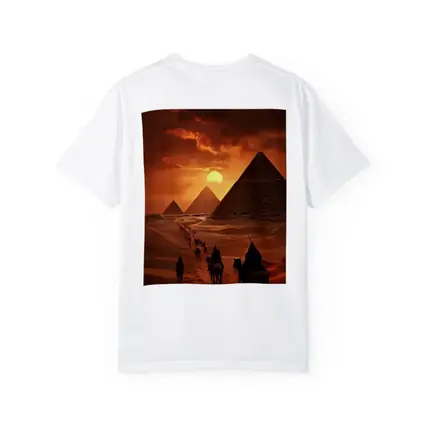 Camel Caravan Giza Pyramids Desert Sunset