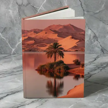 Desert Oasis Palm Tree Sand Dunes Sunset