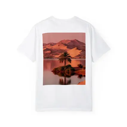 Desert Oasis Palm Tree Sand Dunes Sunset