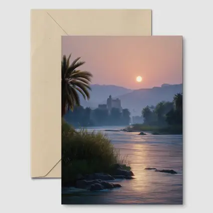 Nile River Sunset Egypt Ancient Temple