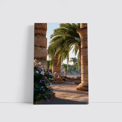 Ancient Egyptian Temple Columns Palm Trees