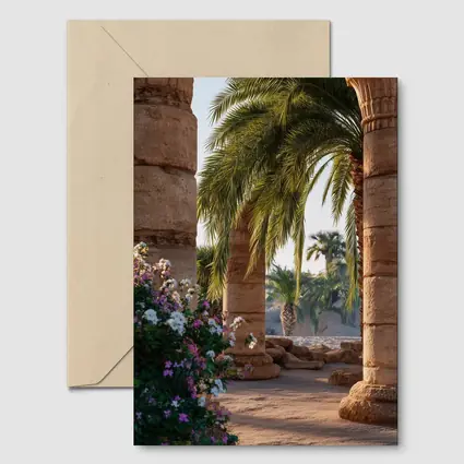Ancient Egyptian Temple Columns Palm Trees