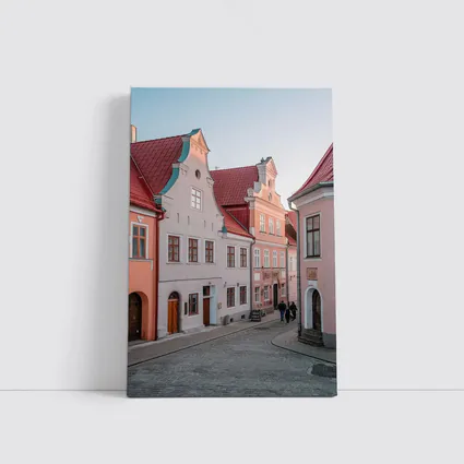 Tallinn Old Town Cobblestone Street Medieval Buildings