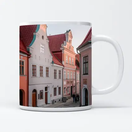 Tallinn Old Town Cobblestone Street Medieval Buildings