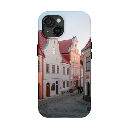 Tallinn Old Town Cobblestone Street Medieval Buildings