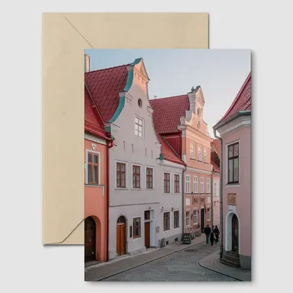 Tallinn Old Town Cobblestone Street Medieval Buildings