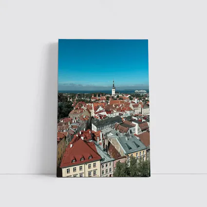 Tallinn Old Town Aerial View Baltic Sea