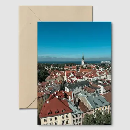 Tallinn Old Town Aerial View Baltic Sea