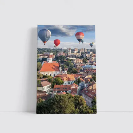 Hot Air Balloons Over Vilnius Old Town