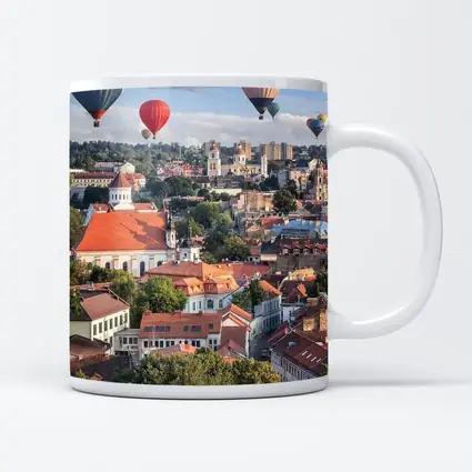 Hot Air Balloons Over Vilnius Old Town