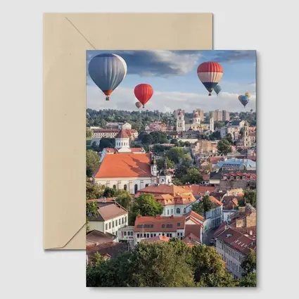Hot Air Balloons Over Vilnius Old Town