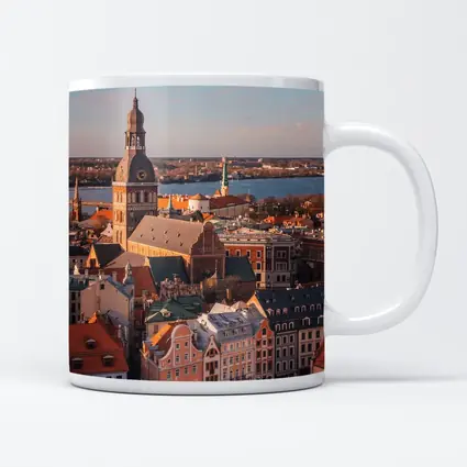 Riga Old Town Cathedral Aerial City View