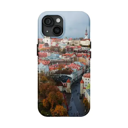 Tallinn Old Town Aerial Autumn City View