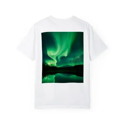 Northern Lights Reflected Over Forest Lake