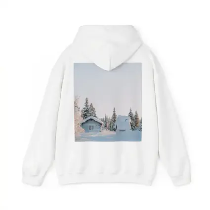 Snow Covered Log Cabin Winter Forest