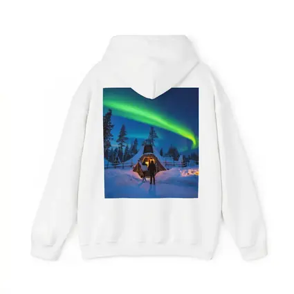 Couple Northern Lights Aurora Winter Forest