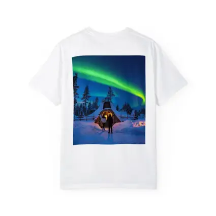 Couple Northern Lights Aurora Winter Forest