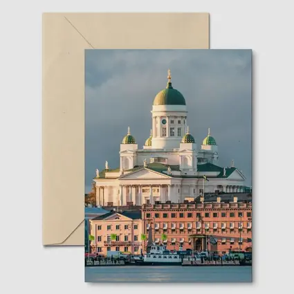Helsinki Cathedral Green Domes Harbor View