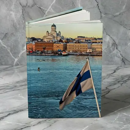Helsinki Cathedral Finland Flag Harbor View