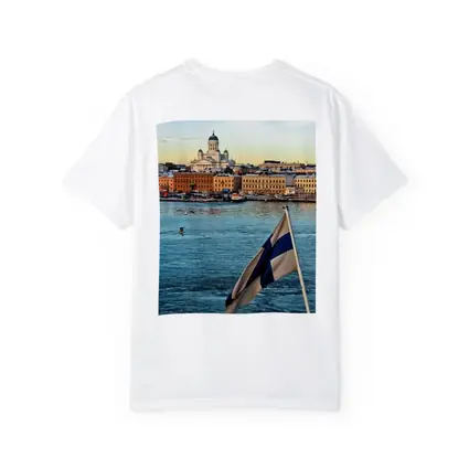 Helsinki Cathedral Finland Flag Harbor View