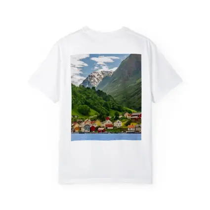 Norwegian Fjord Village Green Mountain Landscape
