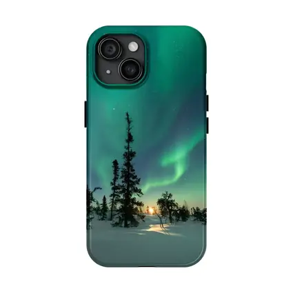 Northern Lights Green Aurora Boreal Winter Forest