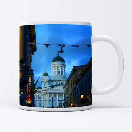 Helsinki Cathedral Green Dome Blue Dusk