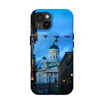 Helsinki Cathedral Green Dome Blue Dusk