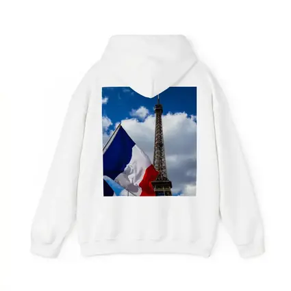French Flag Eiffel Tower Paris Blue Sky