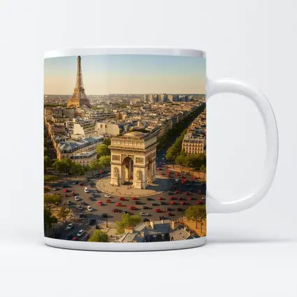 Arc de Triomphe Paris Aerial City View