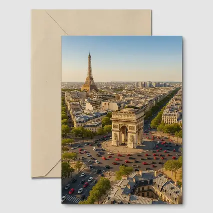 Arc de Triomphe Paris Aerial City View