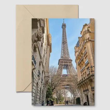 Eiffel Tower Paris Street View Blue Sky