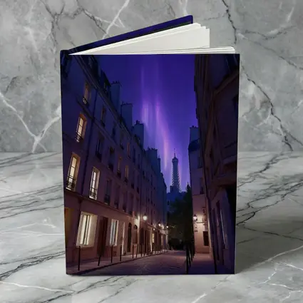 Eiffel Tower Paris Purple Night Sky Street