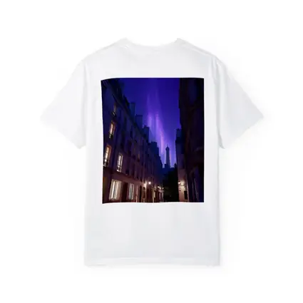 Eiffel Tower Paris Purple Night Sky Street