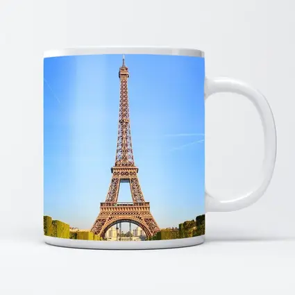 Eiffel Tower Paris Blue Sky Green Gardens