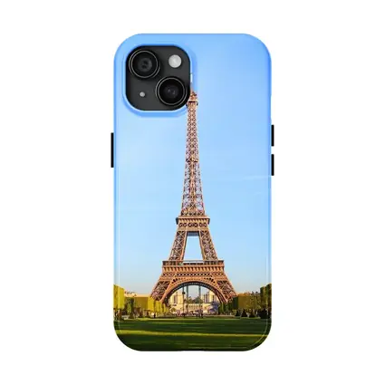 Eiffel Tower Paris Blue Sky Green Gardens