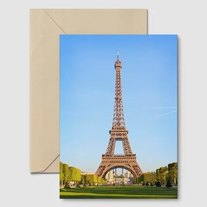 Eiffel Tower Paris Blue Sky Green Gardens